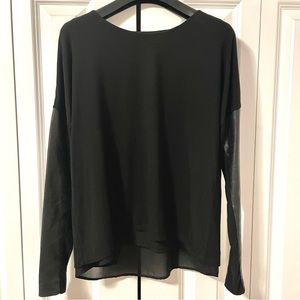 EUC Danier mixed material long sleeve top